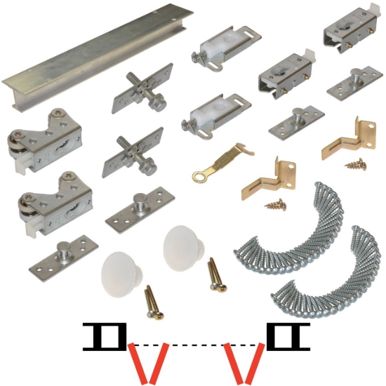 Picture of 200FD484 200FD 4-Panel Hardware Set, 48" 4/0 [1219mm] Track Length