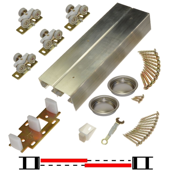 Picture of 134F482H 134FHD 2-Door Ball Bearing Hardware Set, 48" 4/0 [1219mm] Track Length