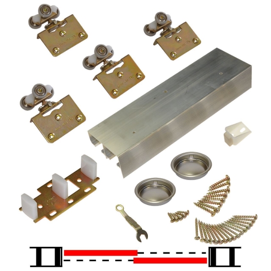 Picture of 134F 2-Door Side Mount Ball Bearing Hardware Set, 48" 4/0 [1219mm] Track Length