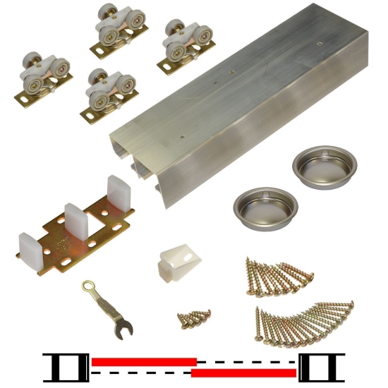 Picture of 138F722H 138F 2-Door Ball Bearing Hardware Set, 72" 6/0 [1829mm] Track Length