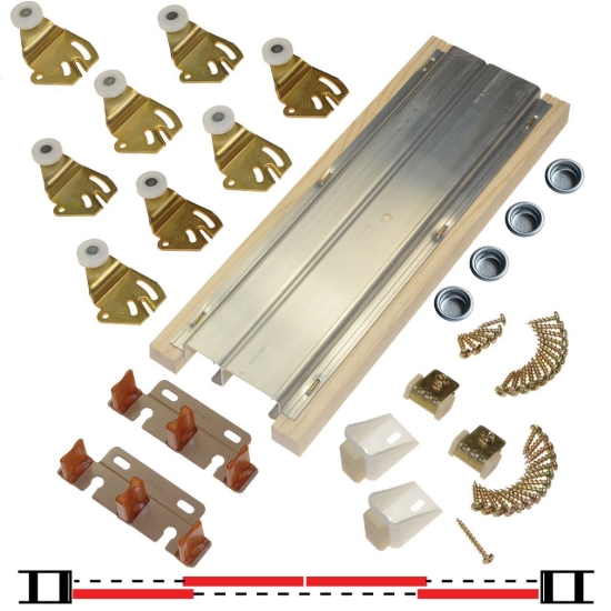 Picture of 22229614 2222 4-Door Hardware Set, 94" 7/10 [2388mm] Track Length