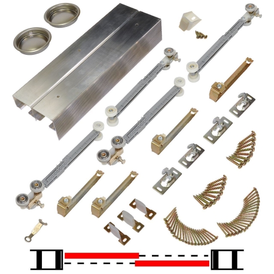 Picture of 138F602S 138FSC 2-Door Soft Operating Hardware Set, 60" 5/0 [1524mm] Track Length