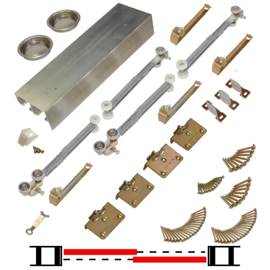 Picture of 138S602S 138FSMSC 2-Door Side Mount Soft Operating Hardware Set, 60" 5/0 [1524mm] Track Length