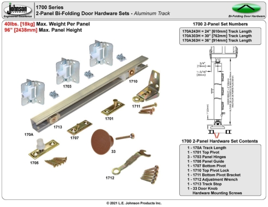 Picture of 170A303H 30" 2DR ALUMINUM TRACK