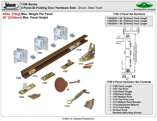 Picture of 1700303H 30" 2 DR 3 HINGE