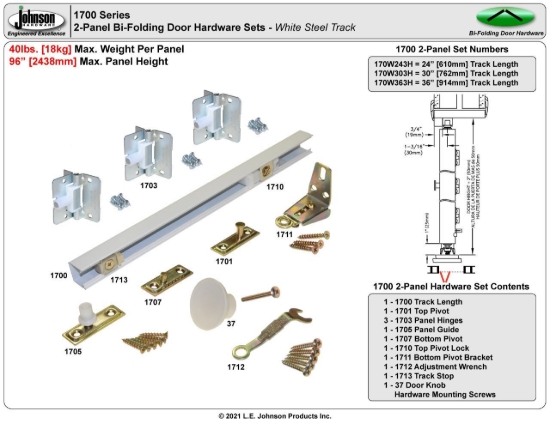 Picture of 170W303H 30" 2 DR 3 HINGE/WHITE