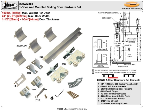 Picture of 200WM481 48" WM SINGLE DOOR SET