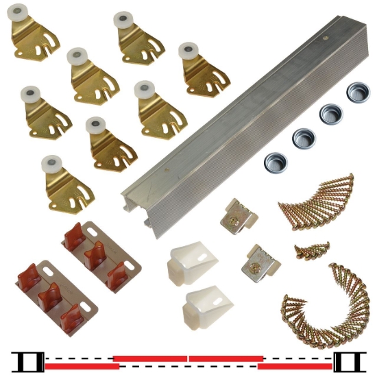 Picture of Copy of 2204F961 2204F 4-Door Hardware Set, 96" 8/0 [2438mm] Track Length